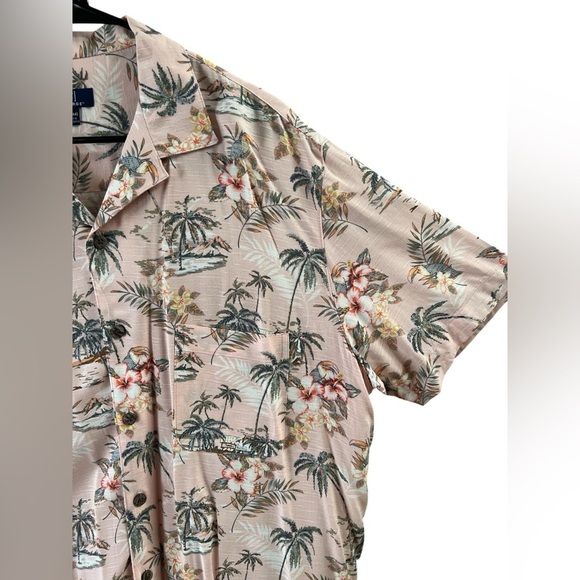 George pink floral short sleeve button down shirt - Picture 3 of 4
